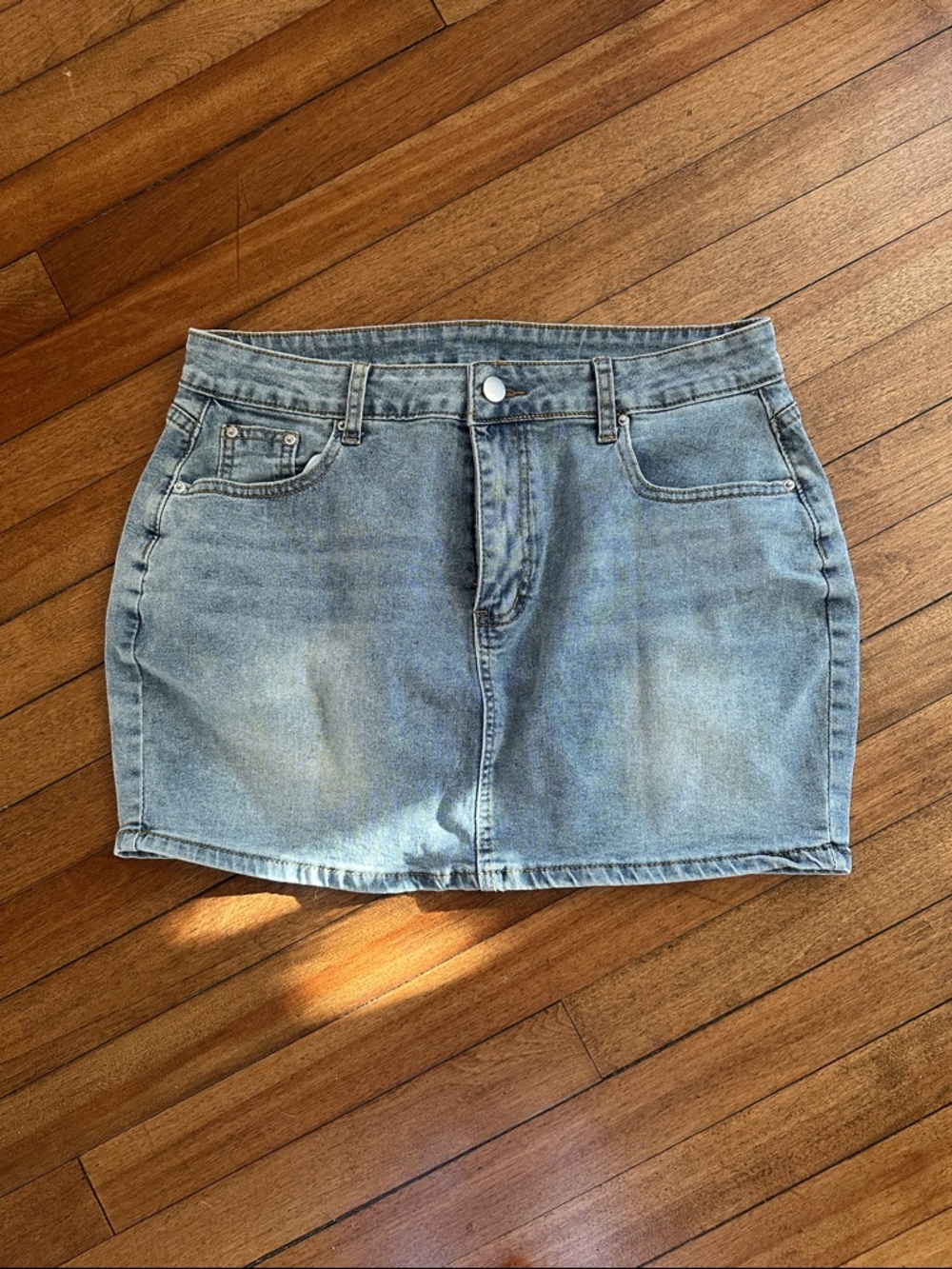 Light Blue Denim Mini Skirt